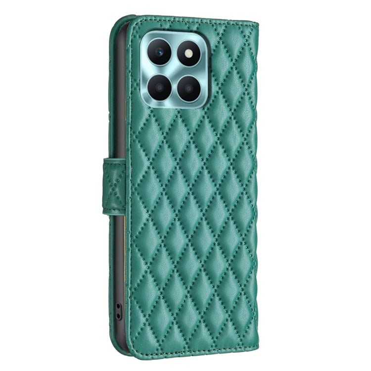 For Honor X6a Diamond Lattice Wallet Flip Leather Phone Case(Green)