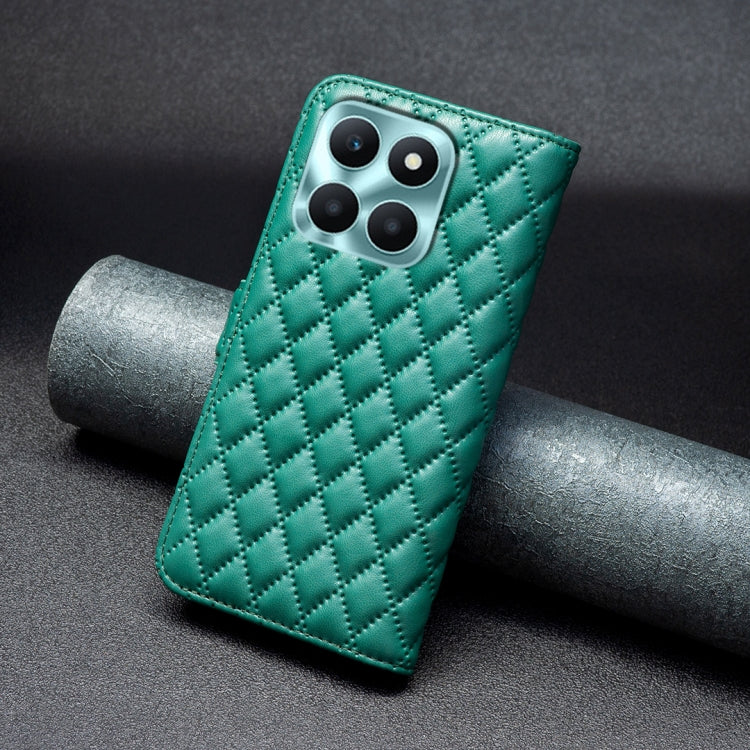 For Honor X6a Diamond Lattice Wallet Flip Leather Phone Case(Green)
