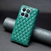 For Honor X6a Diamond Lattice Wallet Flip Leather Phone Case(Green)