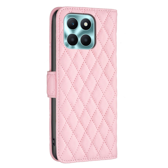 For Honor X6a Diamond Lattice Wallet Flip Leather Phone Case(Pink)