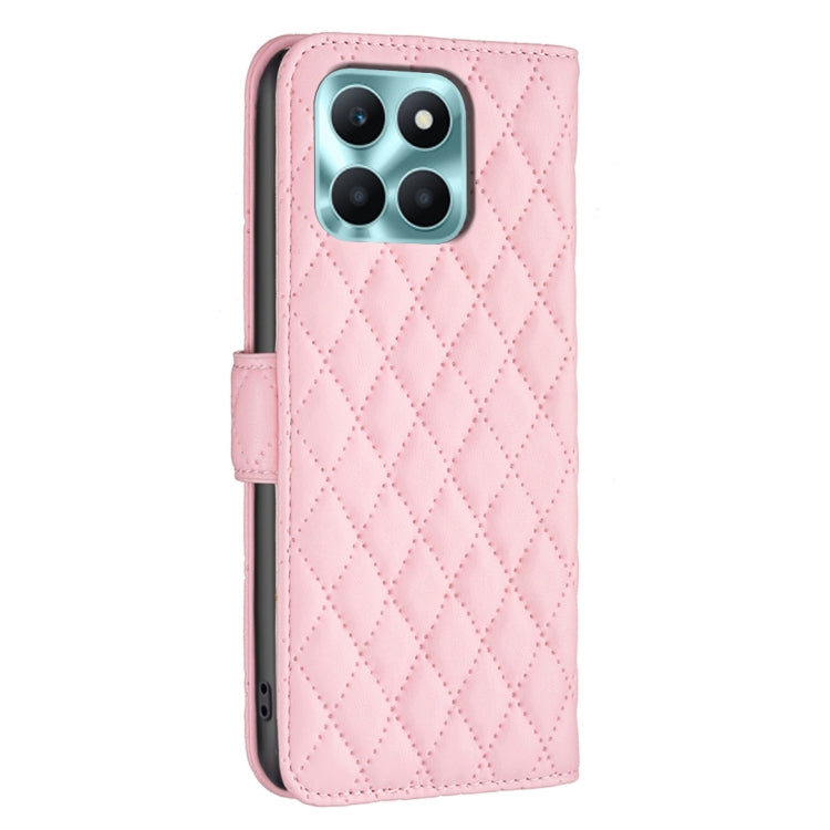 For Honor X6a Diamond Lattice Wallet Flip Leather Phone Case(Pink)