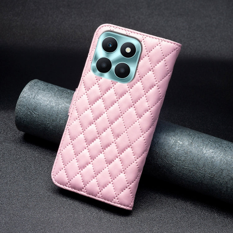 For Honor X6a Diamond Lattice Wallet Flip Leather Phone Case(Pink)