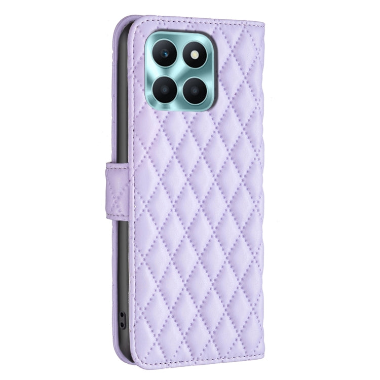 For Honor X6a Diamond Lattice Wallet Flip Leather Phone Case(Purple)