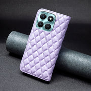 For Honor X6a Diamond Lattice Wallet Flip Leather Phone Case(Purple)