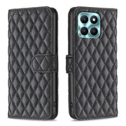 For Honor X6a Diamond Lattice Wallet Flip Leather Phone Case(Black)