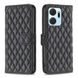 For Honor X7a Diamond Lattice Wallet Flip Leather Phone Case(Black) - Honor Cases by PMC TechLife | Online Shopping South Africa | PMC TechLife | Buy Now Pay Later Mobicred