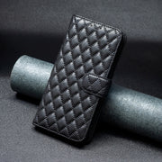 For Honor X7a Diamond Lattice Wallet Flip Leather Phone Case(Black)