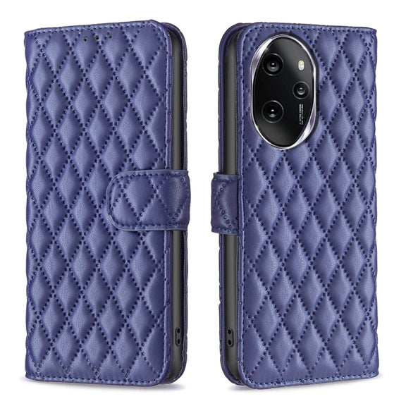 For Honor 100 Pro Diamond Lattice Wallet Flip Leather Phone Case(Blue)