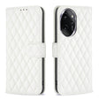 For Honor 100 Pro Diamond Lattice Wallet Flip Leather Phone Case(White) - Honor Cases by PMC TechLife | Online Shopping South Africa | PMC TechLife | Buy Now Pay Later Mobicred