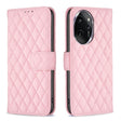For Honor 100 Pro Diamond Lattice Wallet Flip Leather Phone Case(Pink) - Honor Cases by PMC TechLife | Online Shopping South Africa | PMC TechLife | Buy Now Pay Later Mobicred