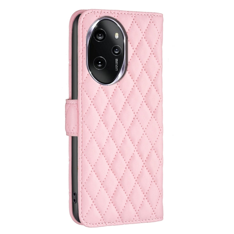 For Honor 100 Pro Diamond Lattice Wallet Flip Leather Phone Case(Pink)
