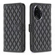 For Honor 100 Pro Diamond Lattice Wallet Flip Leather Phone Case(Black) - Honor Cases by PMC TechLife | Online Shopping South Africa | PMC TechLife | Buy Now Pay Later Mobicred
