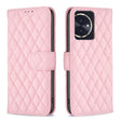 For Honor 100 Diamond Lattice Wallet Flip Leather Phone Case(Pink) - Honor Cases by PMC TechLife | Online Shopping South Africa | PMC TechLife | Buy Now Pay Later Mobicred