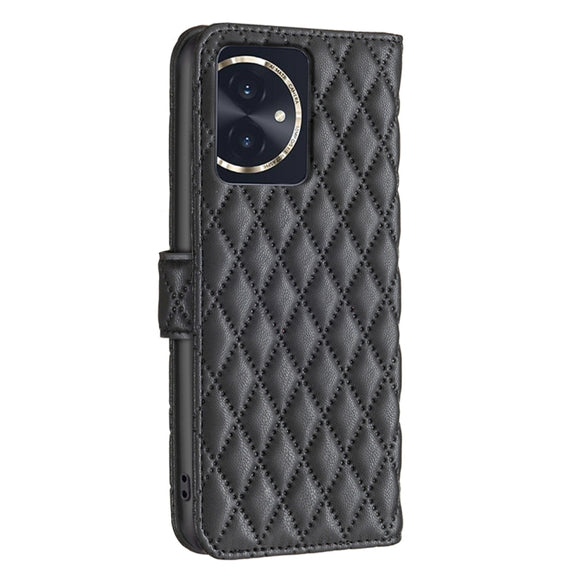 For Honor 100 Diamond Lattice Wallet Flip Leather Phone Case(Black)