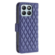 For Honor X8b Diamond Lattice Wallet Flip Leather Phone Case(Blue)