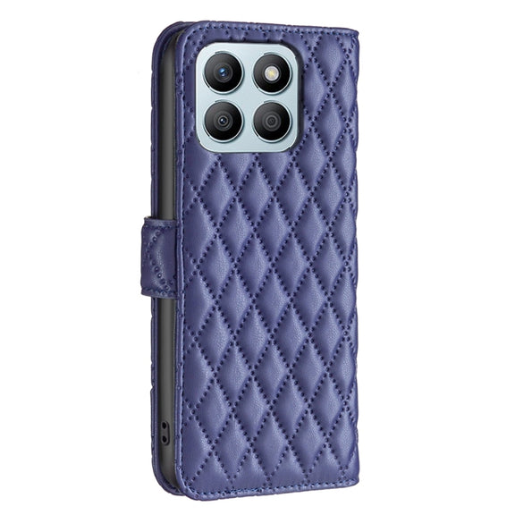 For Honor X8b Diamond Lattice Wallet Flip Leather Phone Case(Blue)