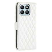 For Honor X8b Diamond Lattice Wallet Flip Leather Phone Case(White)