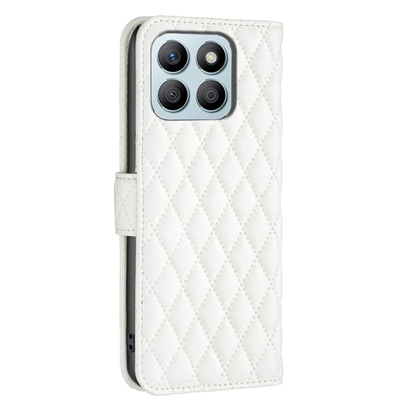 For Honor X8b Diamond Lattice Wallet Flip Leather Phone Case(White)
