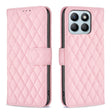 For Honor X8b Diamond Lattice Wallet Flip Leather Phone Case(Pink) - Honor Cases by PMC TechLife | Online Shopping South Africa | PMC TechLife | Buy Now Pay Later Mobicred