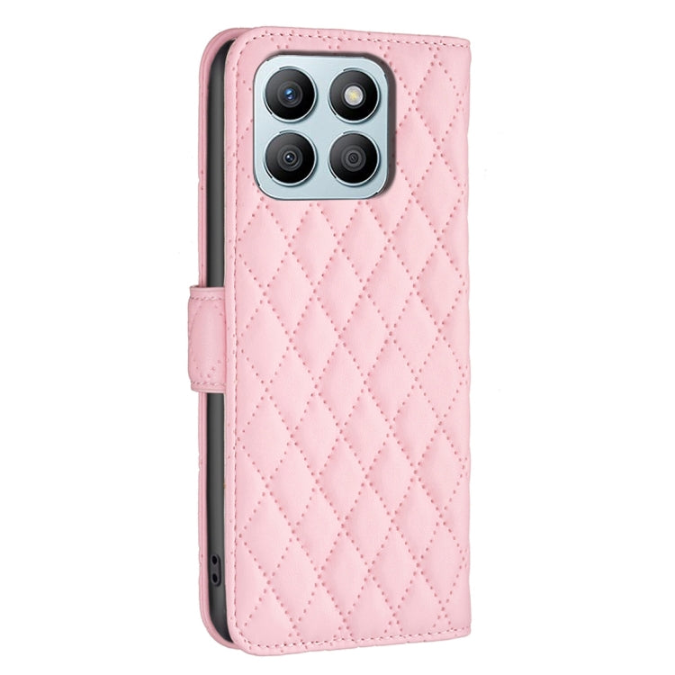 For Honor X8b Diamond Lattice Wallet Flip Leather Phone Case(Pink)