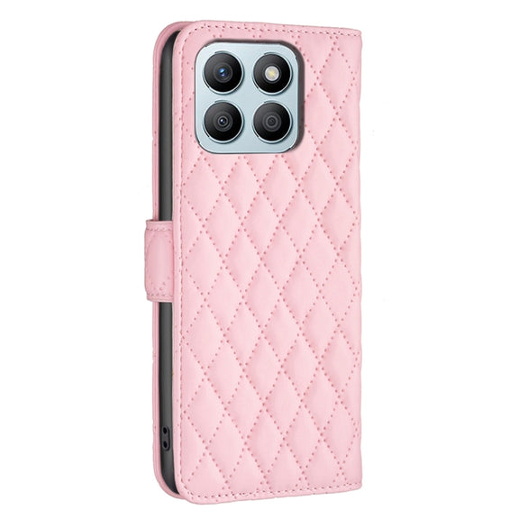 For Honor X8b Diamond Lattice Wallet Flip Leather Phone Case(Pink)