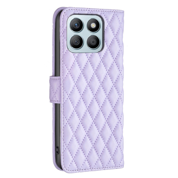 For Honor X8b Diamond Lattice Wallet Flip Leather Phone Case(Purple)