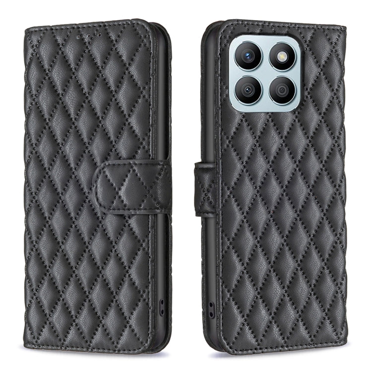 For Honor X8b Diamond Lattice Wallet Flip Leather Phone Case(Black)