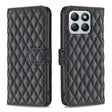For Honor X8b Diamond Lattice Wallet Flip Leather Phone Case(Black) - Honor Cases by PMC TechLife | Online Shopping South Africa | PMC TechLife