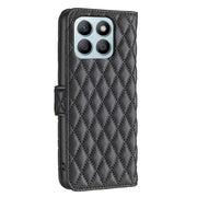 For Honor X8b Diamond Lattice Wallet Flip Leather Phone Case(Black)