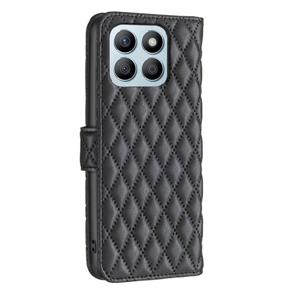 For Honor X8b Diamond Lattice Wallet Flip Leather Phone Case(Black)