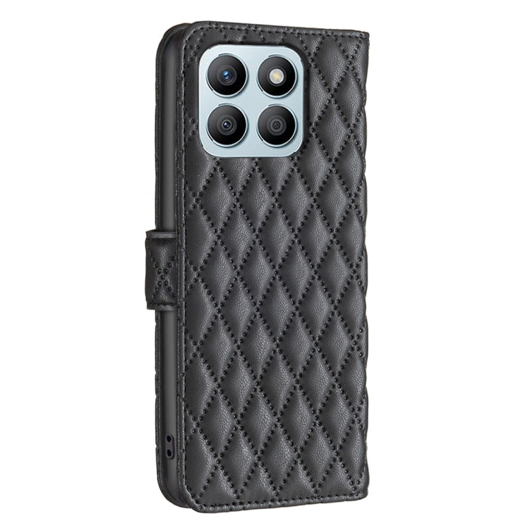 For Honor X8b Diamond Lattice Wallet Flip Leather Phone Case(Black)