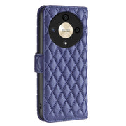 For Honor X9b/Magic6 Lite 5G Diamond Lattice Wallet Flip Leather Phone Case(Blue)