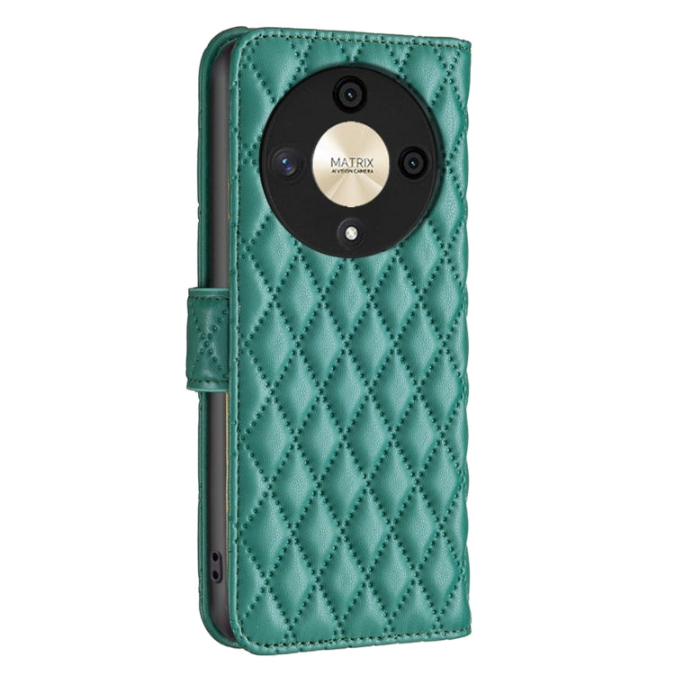 For Honor X9b/Magic6 Lite 5G Diamond Lattice Wallet Flip Leather Phone Case(Green)