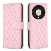 For Honor X9b/Magic6 Lite 5G Diamond Lattice Wallet Flip Leather Phone Case(Pink)
