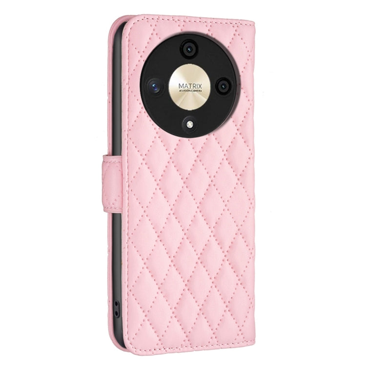 For Honor X9b/Magic6 Lite 5G Diamond Lattice Wallet Flip Leather Phone Case(Pink)