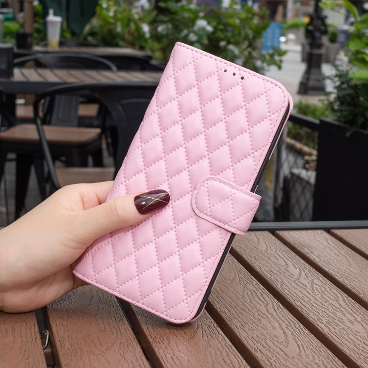 For Honor X9b/Magic6 Lite 5G Diamond Lattice Wallet Flip Leather Phone Case(Pink)