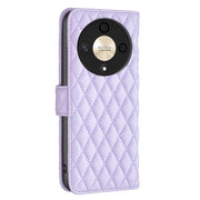 For Honor X9b/Magic6 Lite 5G Diamond Lattice Wallet Flip Leather Phone Case(Purple)