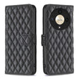 For Honor X9b/Magic6 Lite 5G Diamond Lattice Wallet Flip Leather Phone Case(Black) - Honor Cases by PMC TechLife | Online Shopping South Africa | PMC TechLife | Buy Now Pay Later Mobicred