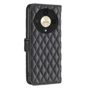 For Honor X9b/Magic6 Lite 5G Diamond Lattice Wallet Flip Leather Phone Case(Black)