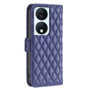 For Honor X7b Diamond Lattice Wallet Flip Leather Phone Case(Blue)