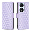 For Honor X7b Diamond Lattice Wallet Flip Leather Phone Case(Purple) - Honor Cases by PMC TechLife | Online Shopping South Africa | PMC TechLife | Buy Now Pay Later Mobicred