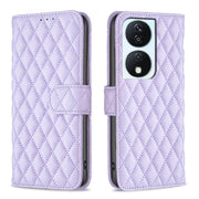 For Honor X7b Diamond Lattice Wallet Flip Leather Phone Case(Purple)