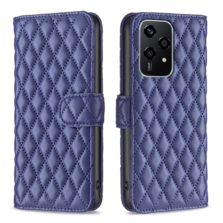 For Honor 200 Lite Global Diamond Lattice Wallet Flip Leather Phone Case(Blue)