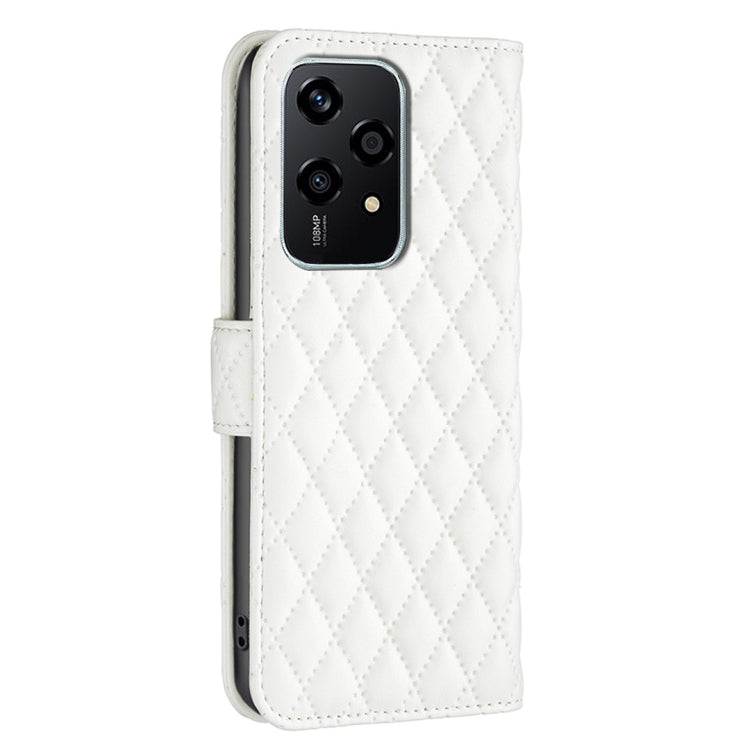 For Honor 200 Lite Global Diamond Lattice Wallet Flip Leather Phone Case(White)