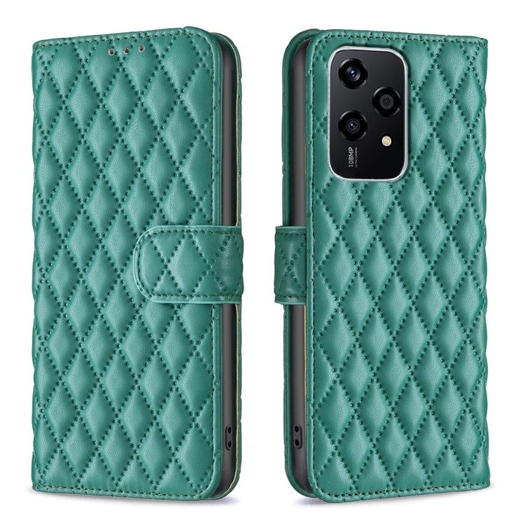 For Honor 200 Lite Global Diamond Lattice Wallet Flip Leather Phone Case(Green)