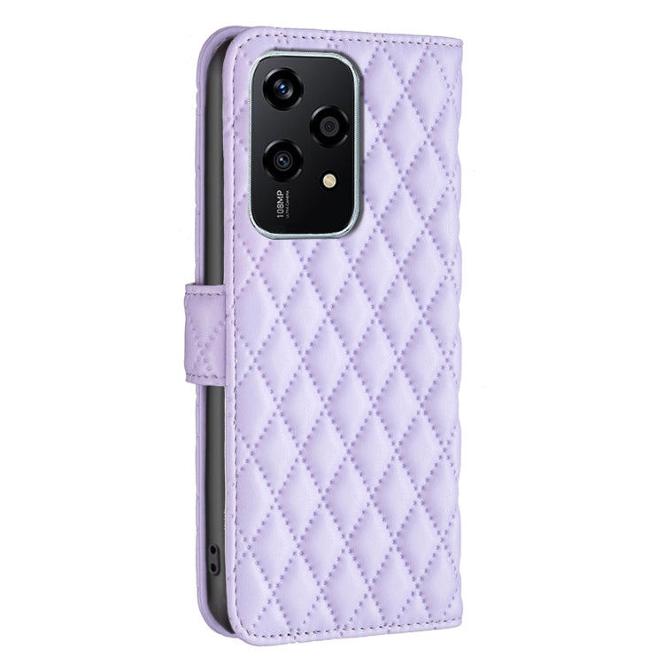For Honor 200 Lite Global Diamond Lattice Wallet Flip Leather Phone Case(Purple)