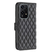 For Honor 200 Lite Global Diamond Lattice Wallet Flip Leather Phone Case(Black)