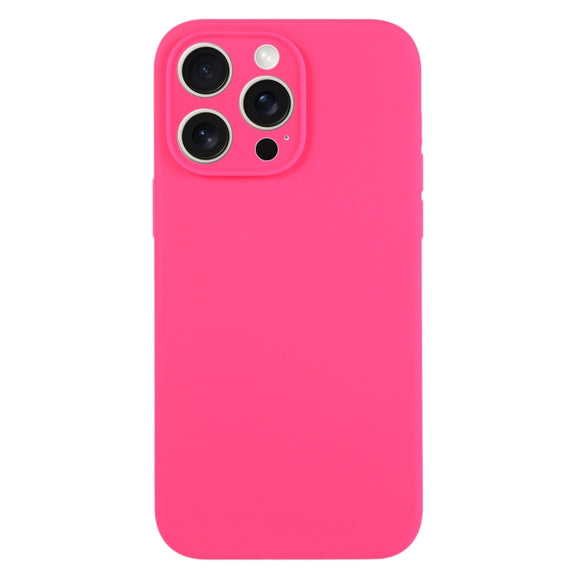 For iPhone 16 Pro Pure Color Liquid Silicone Fine Pore Phone Case(Fresh Pink)