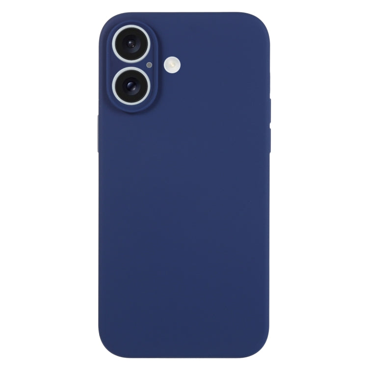 For iPhone 16 Plus Pure Color Liquid Silicone Fine Pore Phone Case(Royal Blue)