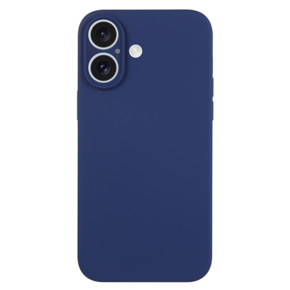 For iPhone 16 Plus Pure Color Liquid Silicone Fine Pore Phone Case(Royal Blue)